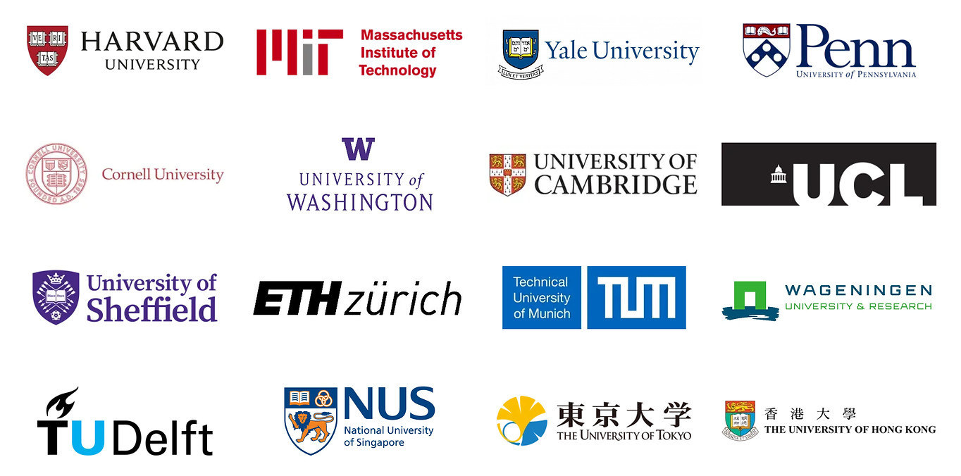 哈佛大学、麻省理工学院、耶鲁大学、宾夕法尼亚大学等顾问团队院校 Logo
